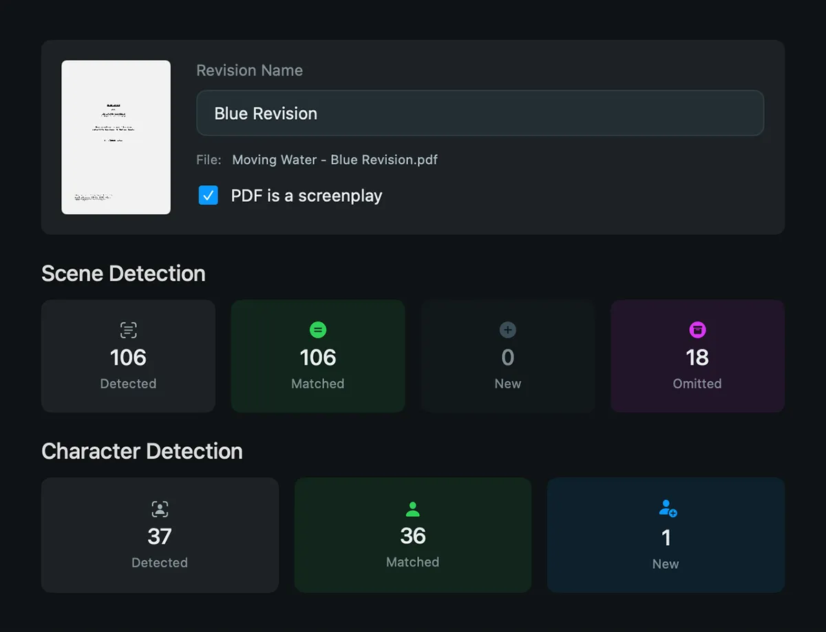 Script import view